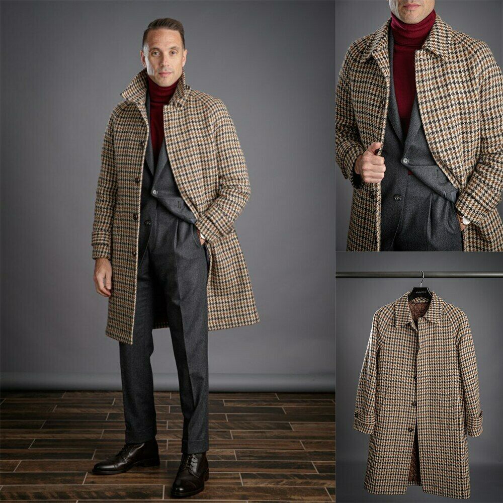 Tailored Coat Wool - Long Woolen Men Coat Literature Art