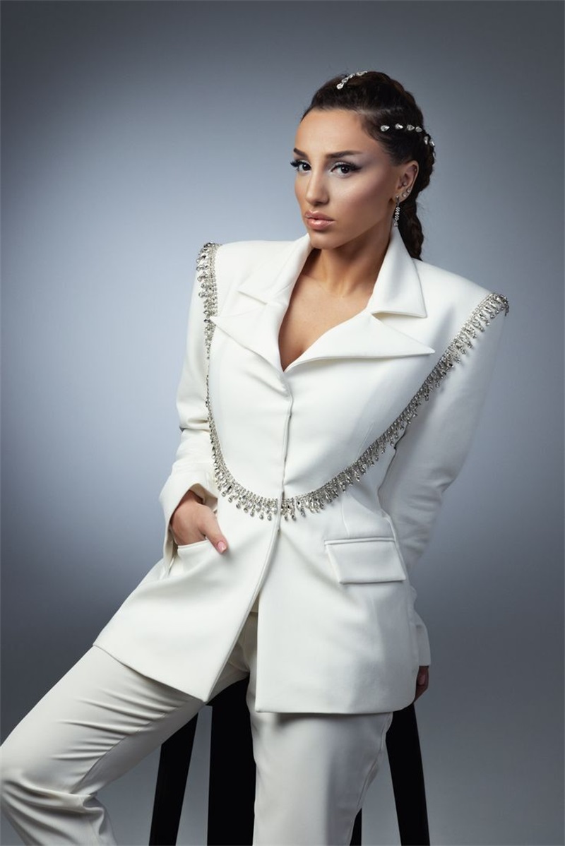 Elegant White Women Suits Set  - Women'S Formal Wear Tuxedo recension och pris