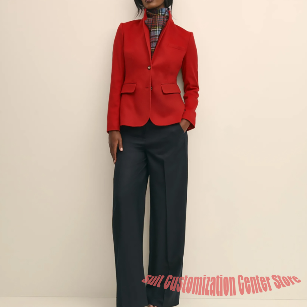 Women's Navy Woolen Clothes Si - Formal Winter Wear Women Jacket recension och pris