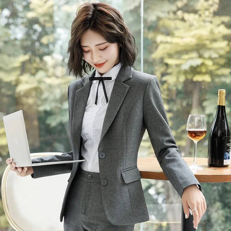Novelty Gray Formal Blazers an - Formal Winter Wear Women Jacket recension och pris