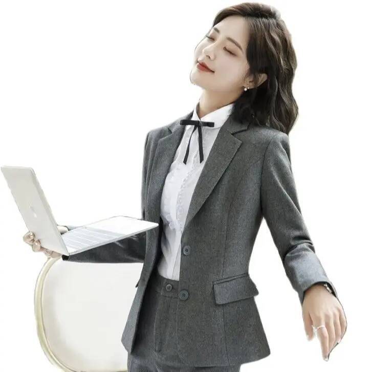 Novelty Gray Formal Blazers an - Formal Winter Wear Women Jacket recension och pris