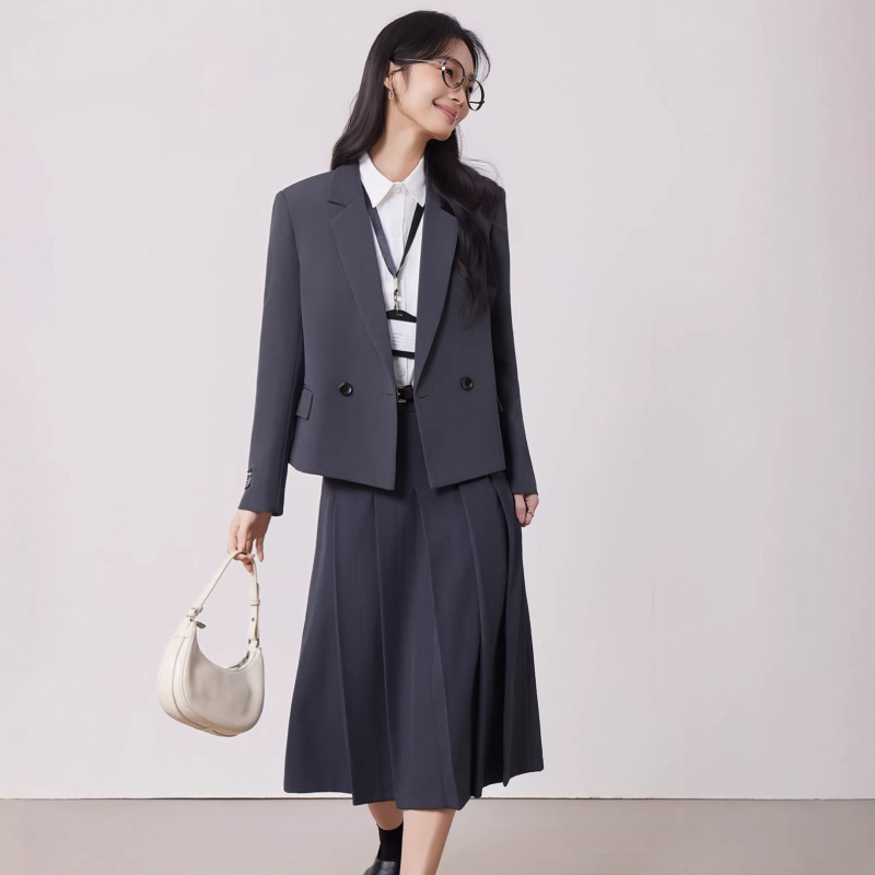 Gray women's suit set for spri - Women'S Formal Wear Petite recension och pris