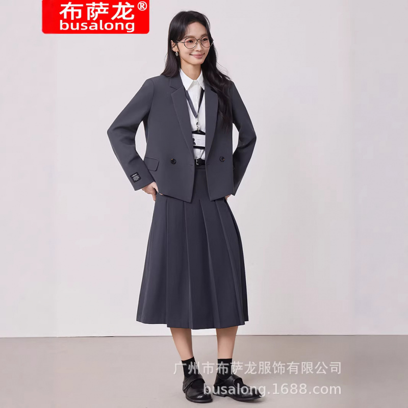 Gray women's suit set for spri - Women'S Formal Wear Petite recension och pris