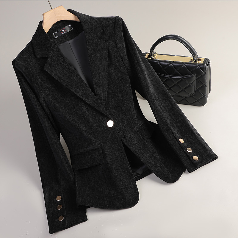 Yellow Gold Velvet Blazer Wome - Formal Winter Wear Women Jacket recension och pris