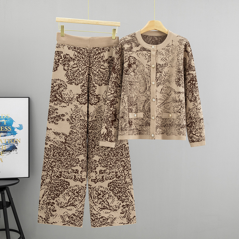 Temperament Jacquard Landscape - Women'S Formal Wear With Pants recension och pris