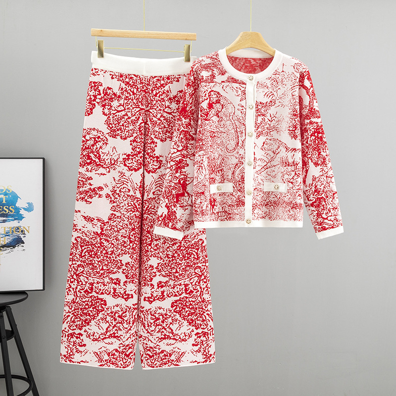 Temperament Jacquard Landscape - Women'S Formal Wear With Pants recension och pris