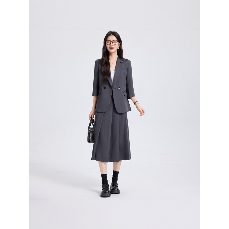 Navy Blue Women's Suit Set for - Women Formal Wear For Interview recension och pris