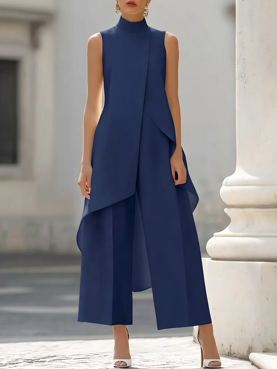 Sleeveless High Neck Asymmetri - Women'S Formal Wear With Pants recension och pris