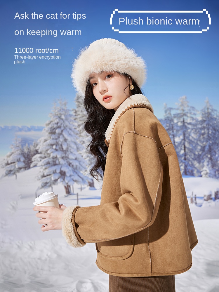 Suede short coat for women's w - Women'S Formal Wear Petite recension och pris